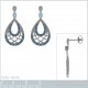 Boucles d'oreilles en Argent 925 rhodié et Oxydes Zirconium bleus