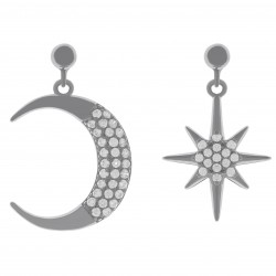 Boucles d'oreilles en Argent 925 rhodié et Oxydes Zirconium