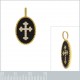 Pendentif Croix Plaqué or 18 carats, émail noire et Oxydes zirconium