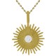 Pendentif Soleil Plaqué or 18 carats et Oxyde zirconium