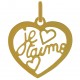 Pendentif Coeur je t'aime Plaqué or 18 carats