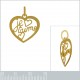 Pendentif Coeur je t'aime Plaqué or 18 carats