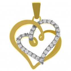 Pendentif Coeur Plaqué or 18 carats et Oxydes de Zirconium