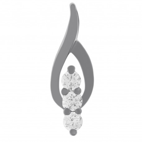 Pendentif en Argent 925 rhodié et Oxydes zirconium