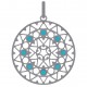 Pendentif en Argent 925 rhodié et Turquoise synthétique