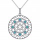 Pendentif en Argent 925 rhodié et Turquoise synthétique