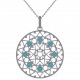 Pendentif en Argent 925 rhodié et Turquoise synthétique