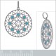 Pendentif en Argent 925 rhodié et Turquoise synthétique