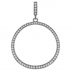 Pendentif en Argent 925 rhodié et Oxydes zirconium