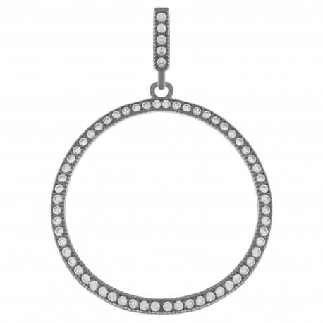 Pendentif en Argent 925 rhodié et Oxydes zirconium