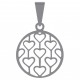 Pendentif Coeurs en Argent 925 rhodié