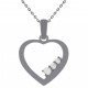 Pendentif Coeur en Argent 925 rhodié et Oxydes zirconium