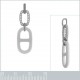Pendentif en Argent 925 rhodié, Céramique blanche et Oxydes zirconium