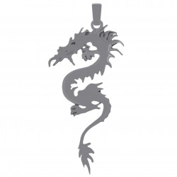 Pendentif dragon Chinois en Argent 925 rhodié