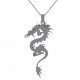 Pendentif dragon Chinois en Argent 925 rhodié