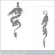 Pendentif dragon Chinois en Argent 925 rhodié