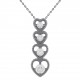 Pendentif Coeurs en Argent 925 rhodié et Oxydes zirconium