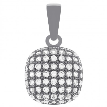 Pendentif en Argent 925 rhodié et Oxydes zirconium