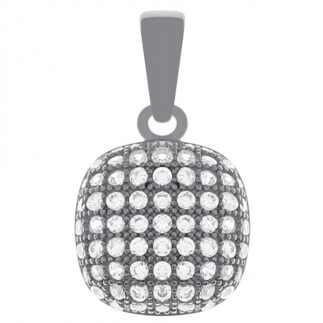 Pendentif en Argent 925 rhodié et Oxydes zirconium