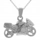 Pendentif moto de course en Argent 925