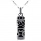 Pendentif Tiki Polynésien en Argent 925 et Onyx