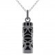 Pendentif Tiki Polynésien en Argent 925 et Onyx