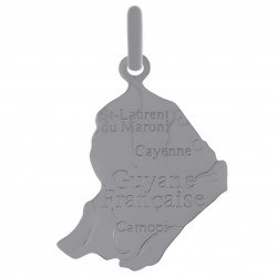 Pendentif carte de Guyane en Argent 925 rhodié