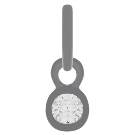 Pendentif en Argent 925 rhodié et Oxyde zirconium