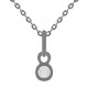 Pendentif en Argent 925 rhodié et Oxyde zirconium