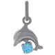 Pendentif dauphin en Argent 925 et Cristal bleu