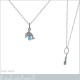 Pendentif dauphin en Argent 925 et Cristal bleu