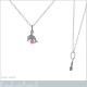 Pendentif dauphin en Argent 925 et Cristal rose