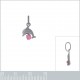 Pendentif dauphin en Argent 925 et Cristal rose