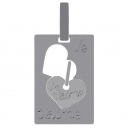 Pendentif médaille coeur je t'aime en Argent 925