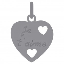 Pendentif Coeur je t'aime en Argent 925