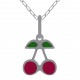 Pendentif Cerises en Argent 925 et émail