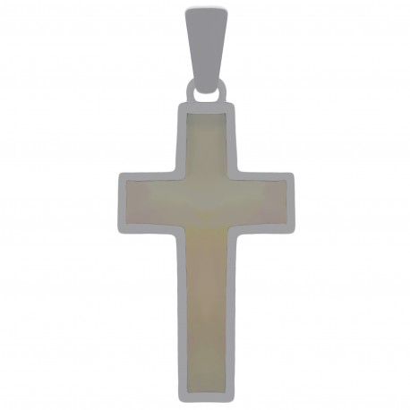 Pendentif Croix en Argent 925 et Nacre