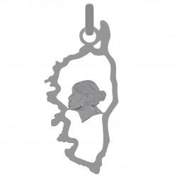 Pendentif carte Corse Maure en Argent 925