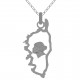 Pendentif carte Corse Maure en Argent 925