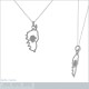 Pendentif carte Corse Maure en Argent 925