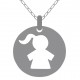 Pendentif médaille fille en Argent 925