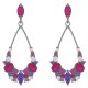 Boucles d'oreilles en Argent 925 rhodié et Oxydes Zirconium multicolores