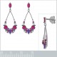 Boucles d'oreilles en Argent 925 rhodié et Oxydes Zirconium multicolores