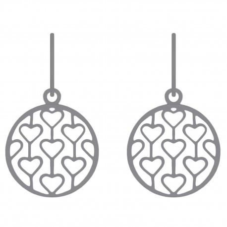 Boucles d'oreilles Coeurs en Argent 925 rhodié