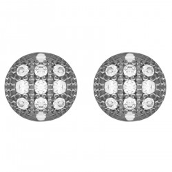 Boucles d'oreilles en Argent 925 rhodié et Oxydes Zirconium