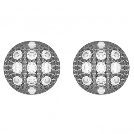 Boucles d'oreilles en Argent 925 rhodié et Oxydes Zirconium