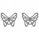 Boucles d'oreilles papillon en Argent 925 rhodié