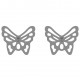 Boucles d'oreilles papillon en Argent 925 rhodié