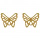 Boucles d'oreilles Papillon Plaqué Or 18 carats