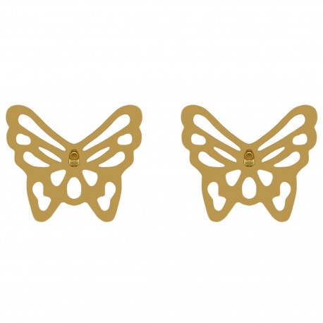 Boucles d'oreilles Papillon Plaqué Or 18 carats